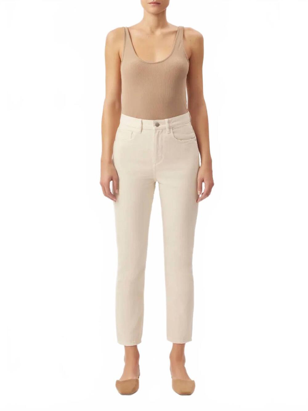 NEW DL1961 - WOMEN'S lela high-rise slim cut jean in ecru